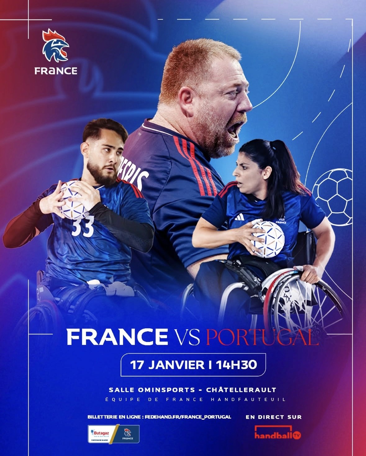 Présentation de visuels réseaux sociaux pour l’équipe de France Handfauteuil, avec focus sur l’émotion sportive