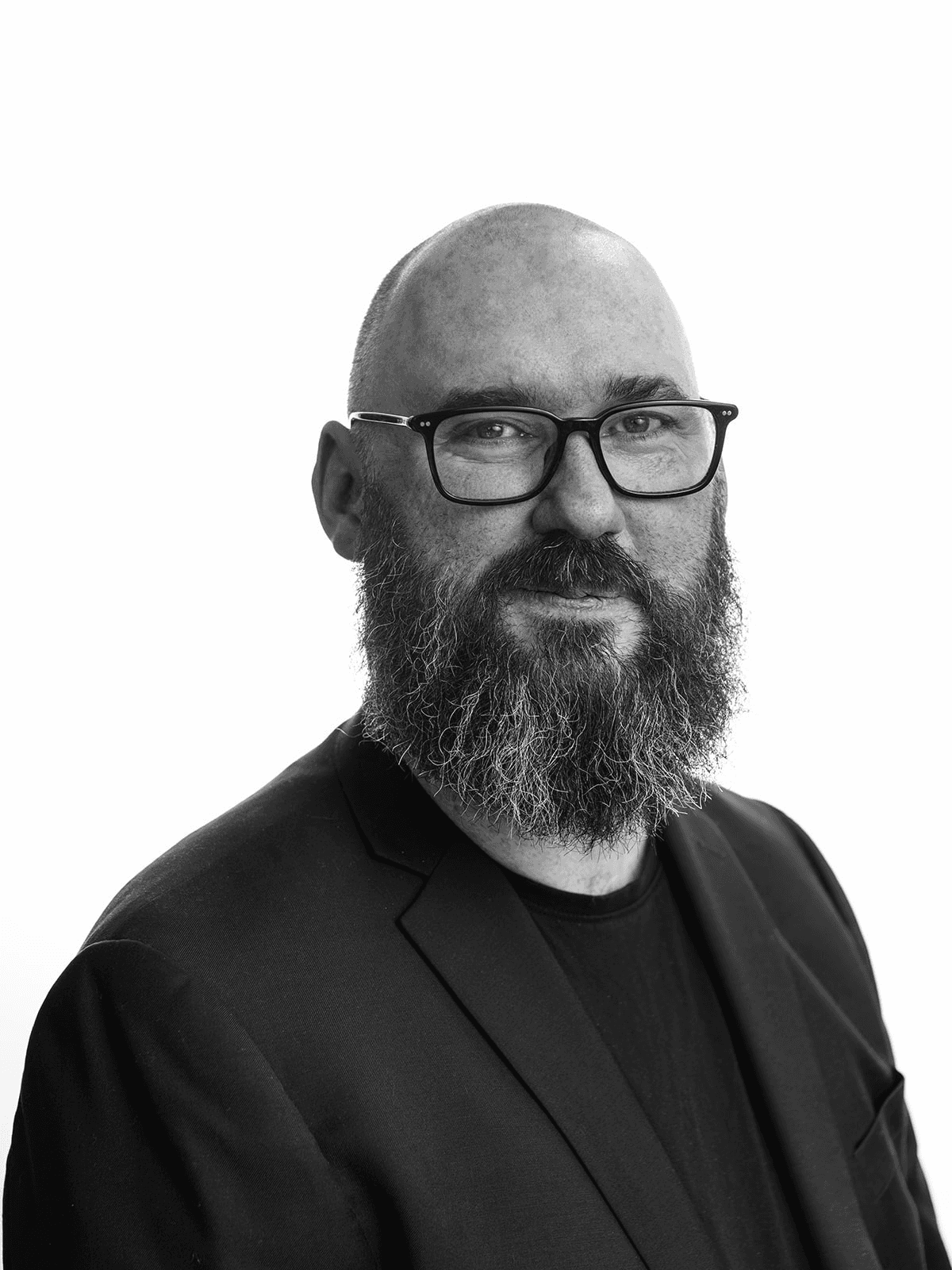 grayscale photo of man