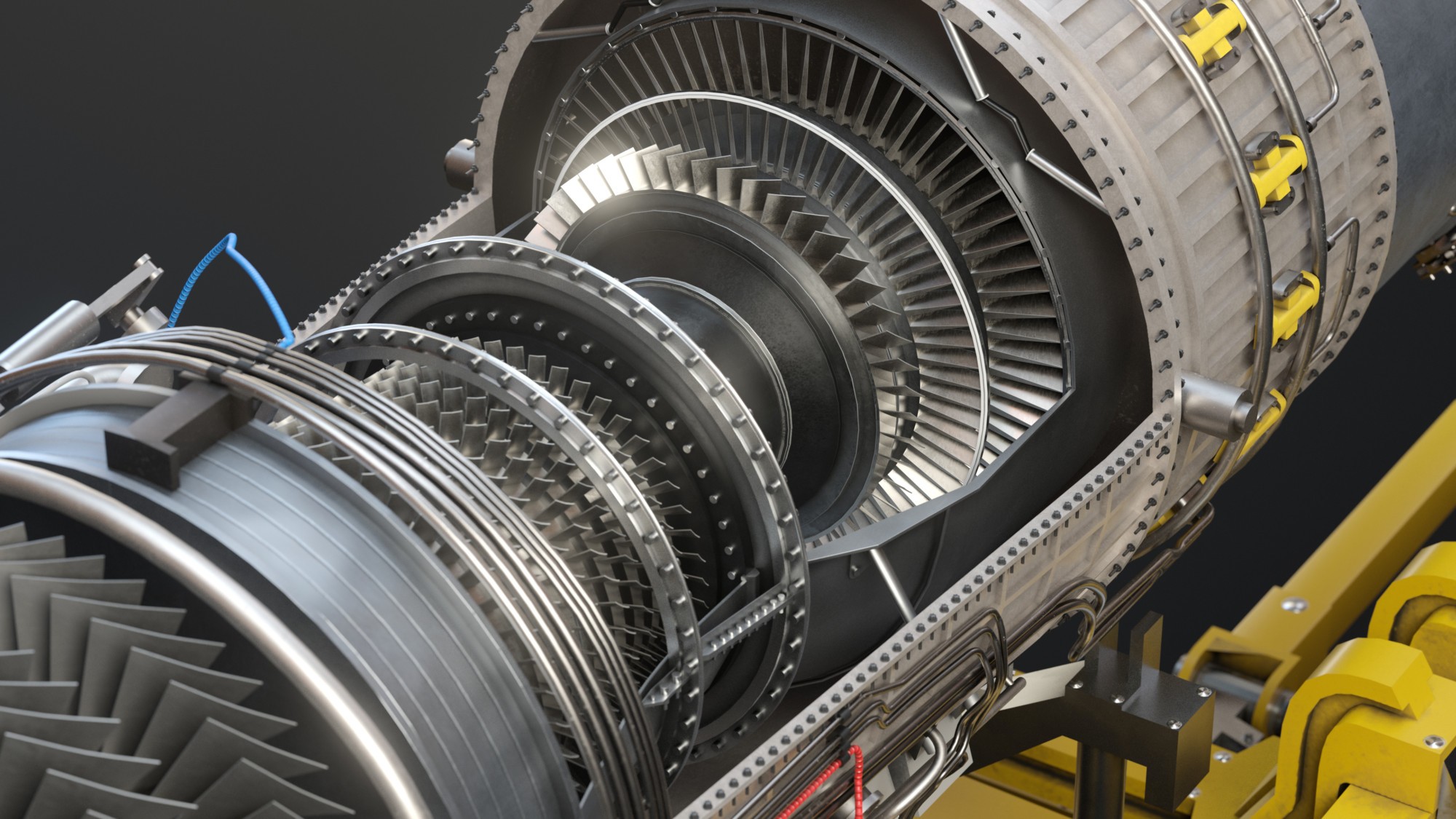 3d render of ge f110 engine