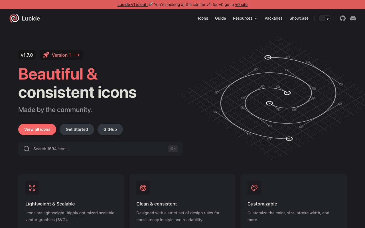 Lucide Icons екранна снимка