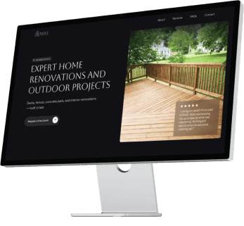 Desktop homepage mockup of the redesigned RockIt Contracting website.
