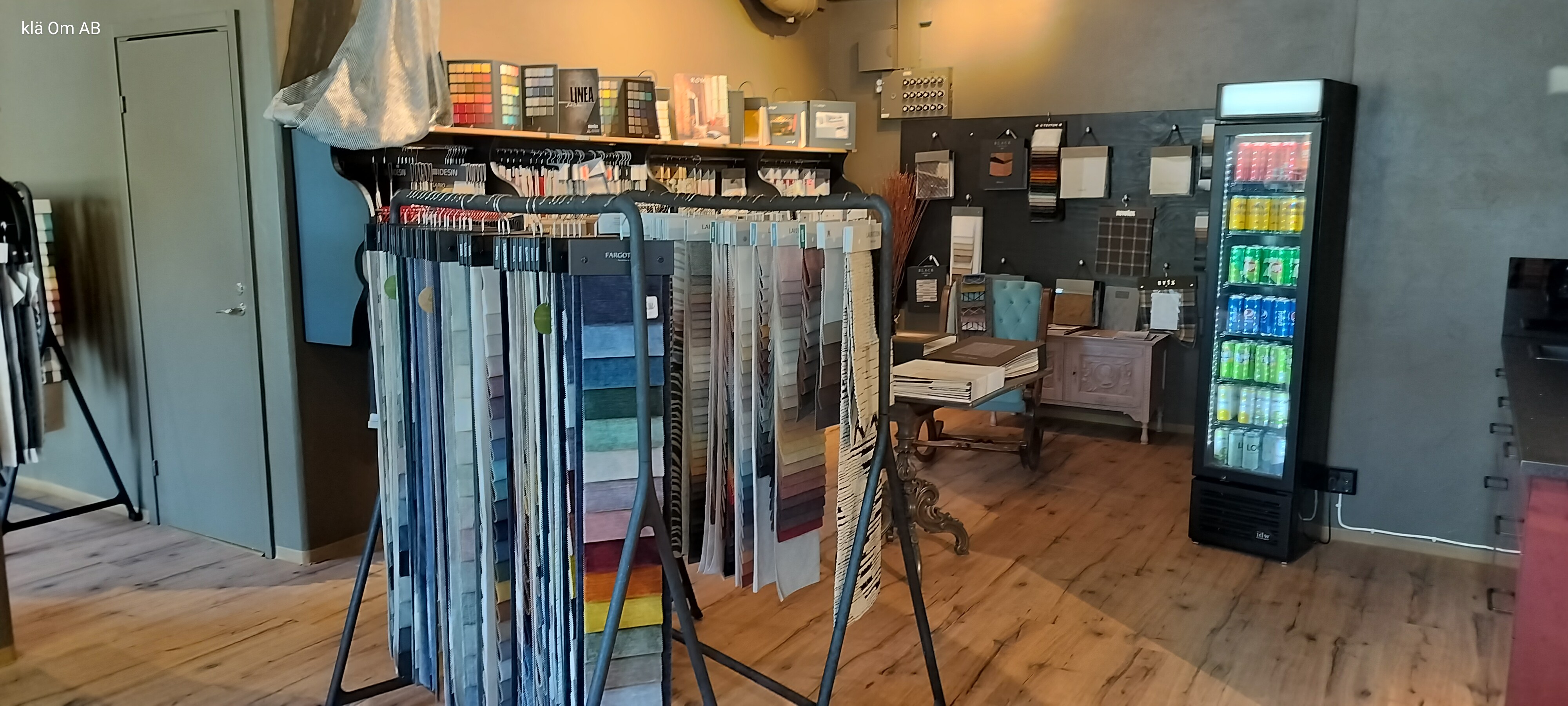 Exempel på tyg och andra typ av material för inredning