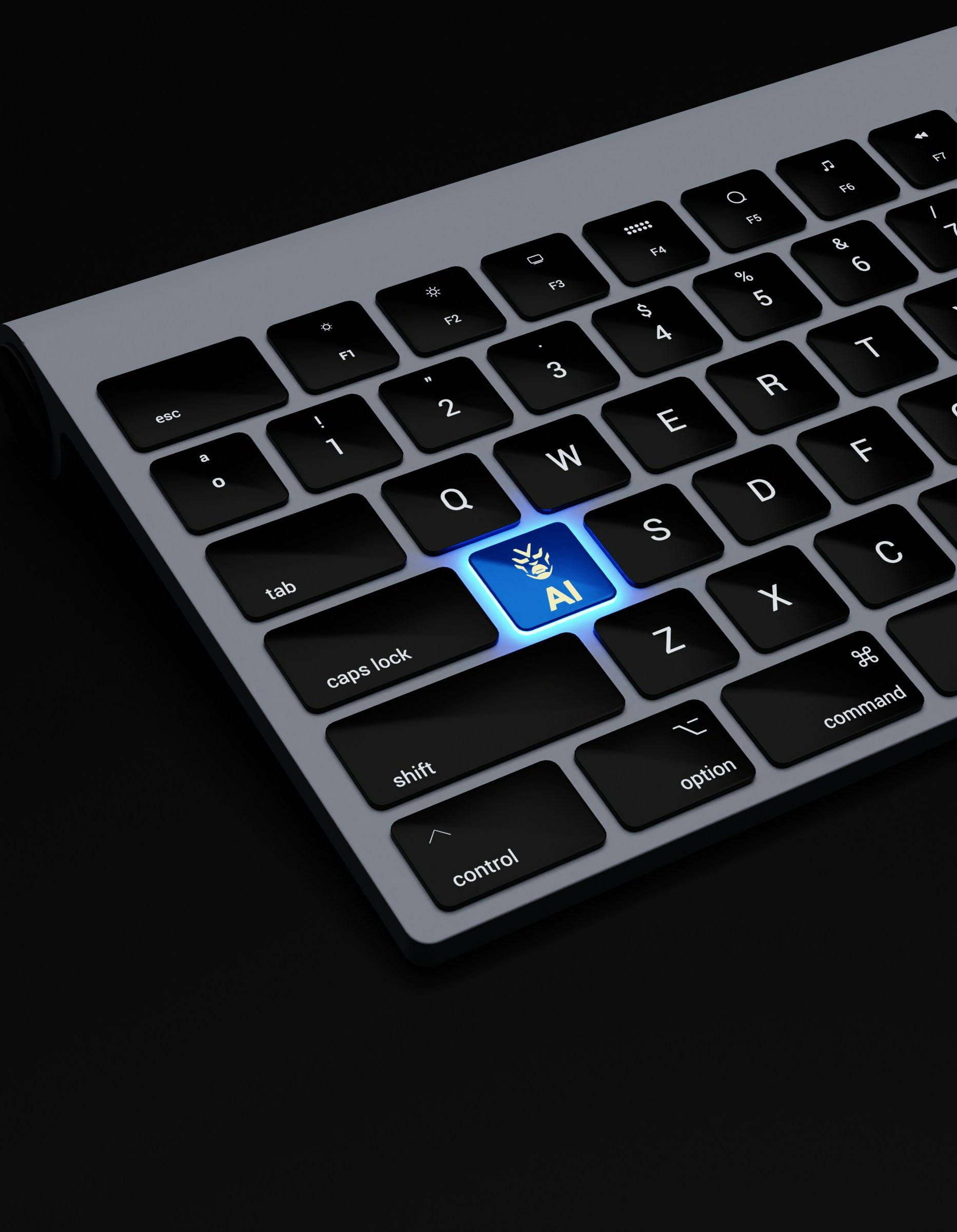 Teclado con una tecla resaltada donde pone IA