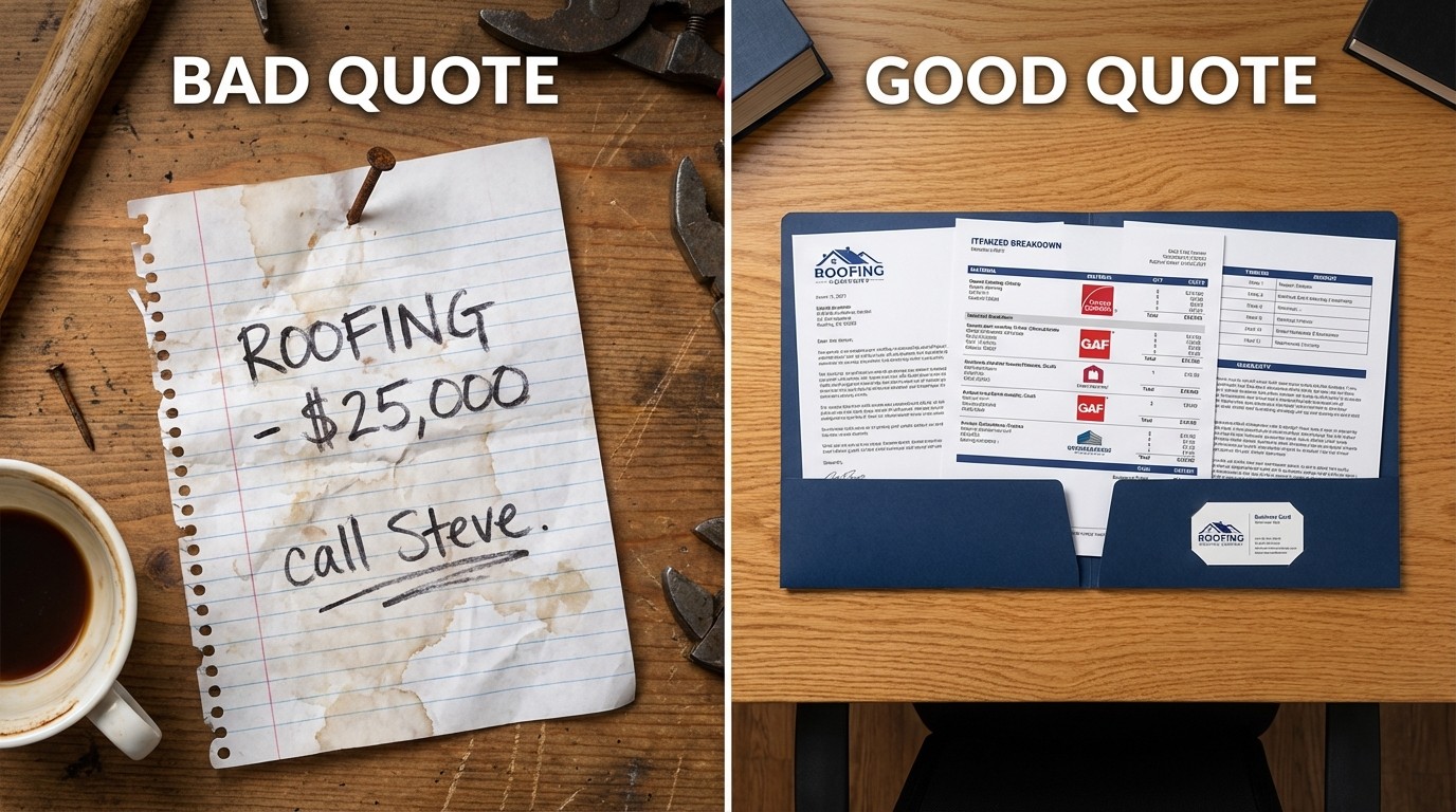 Detailed quote showing key line items