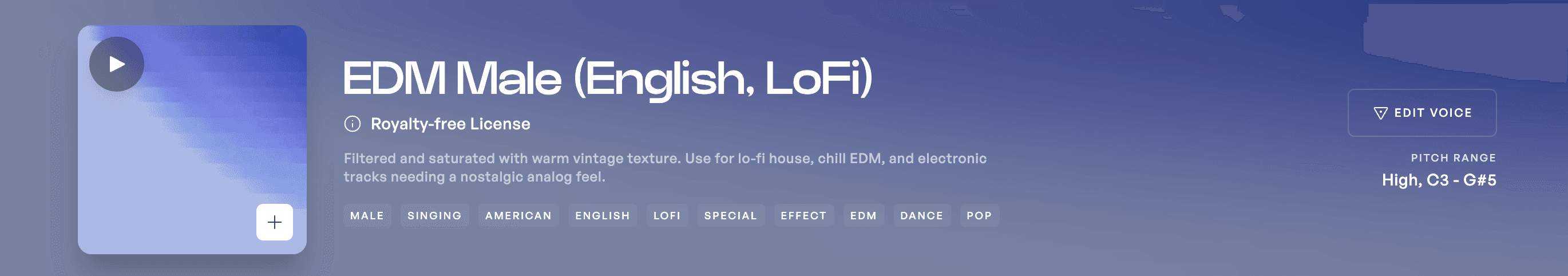 Low Electronic voice model on Kits AI