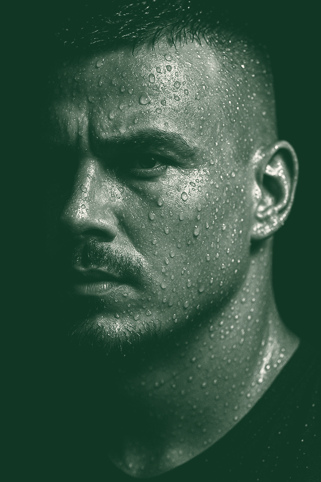 Concetrated triathlete grayscale