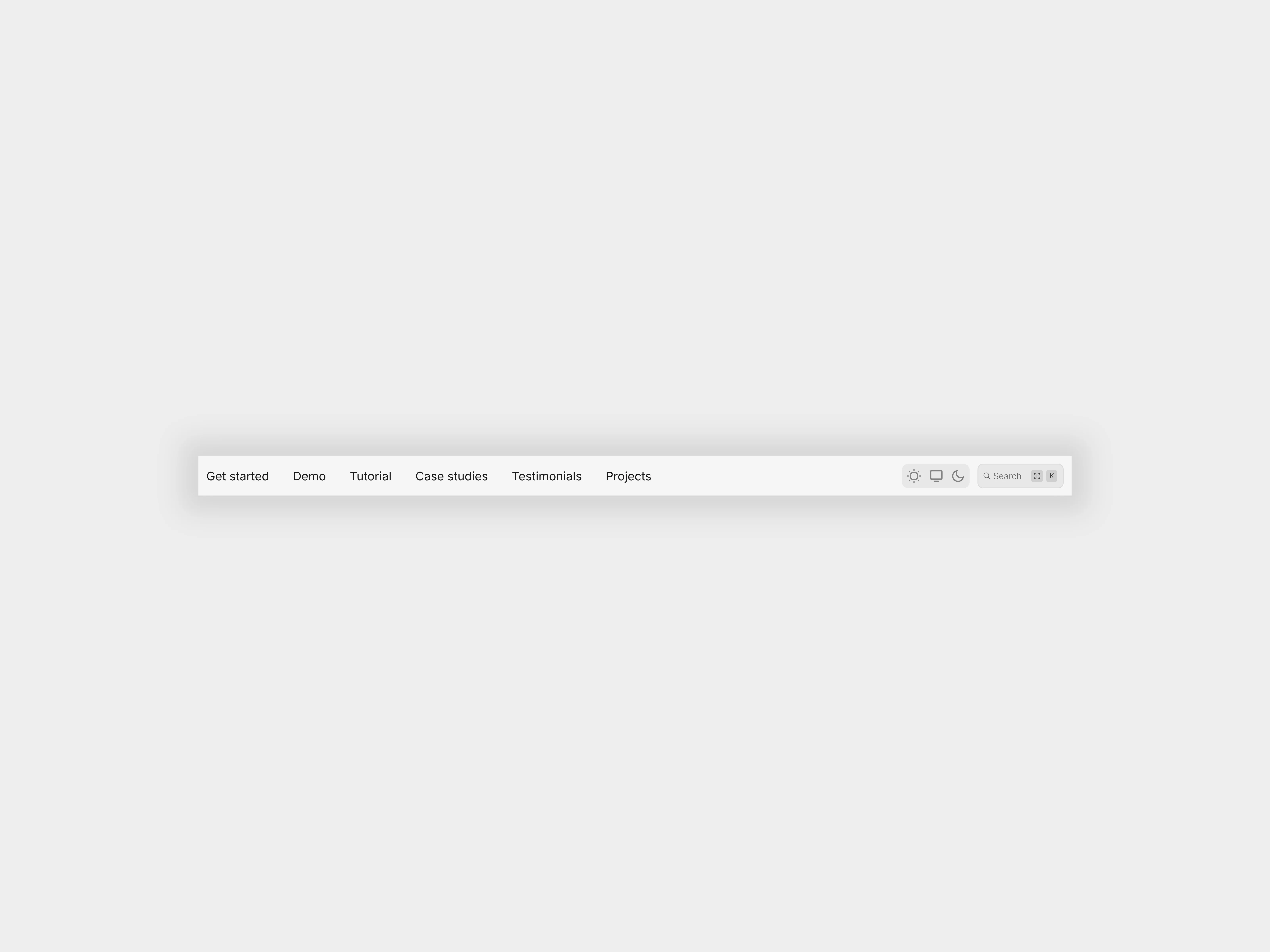 documentation nav bar in light theme
