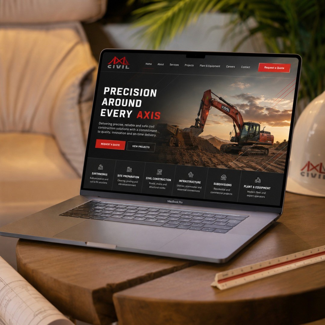 AXL Civil - Website on MacBook