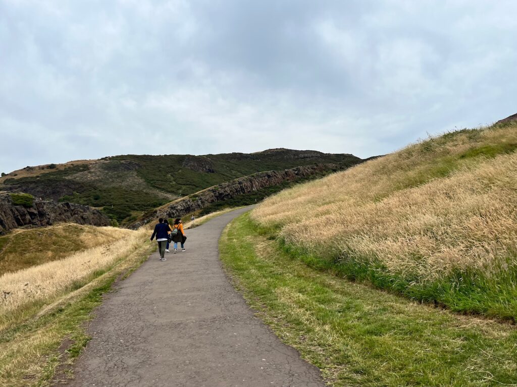 The way to Arthur's seat in Edinburgh.