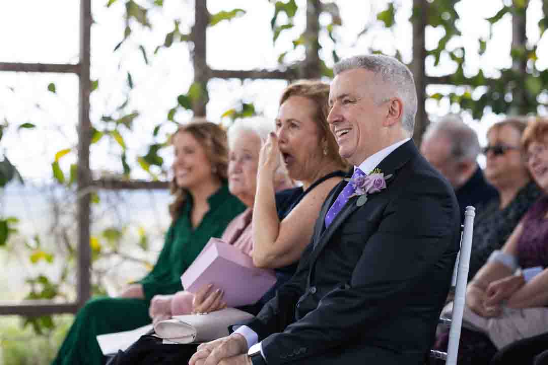 Parents' reaction at wedding ceremony