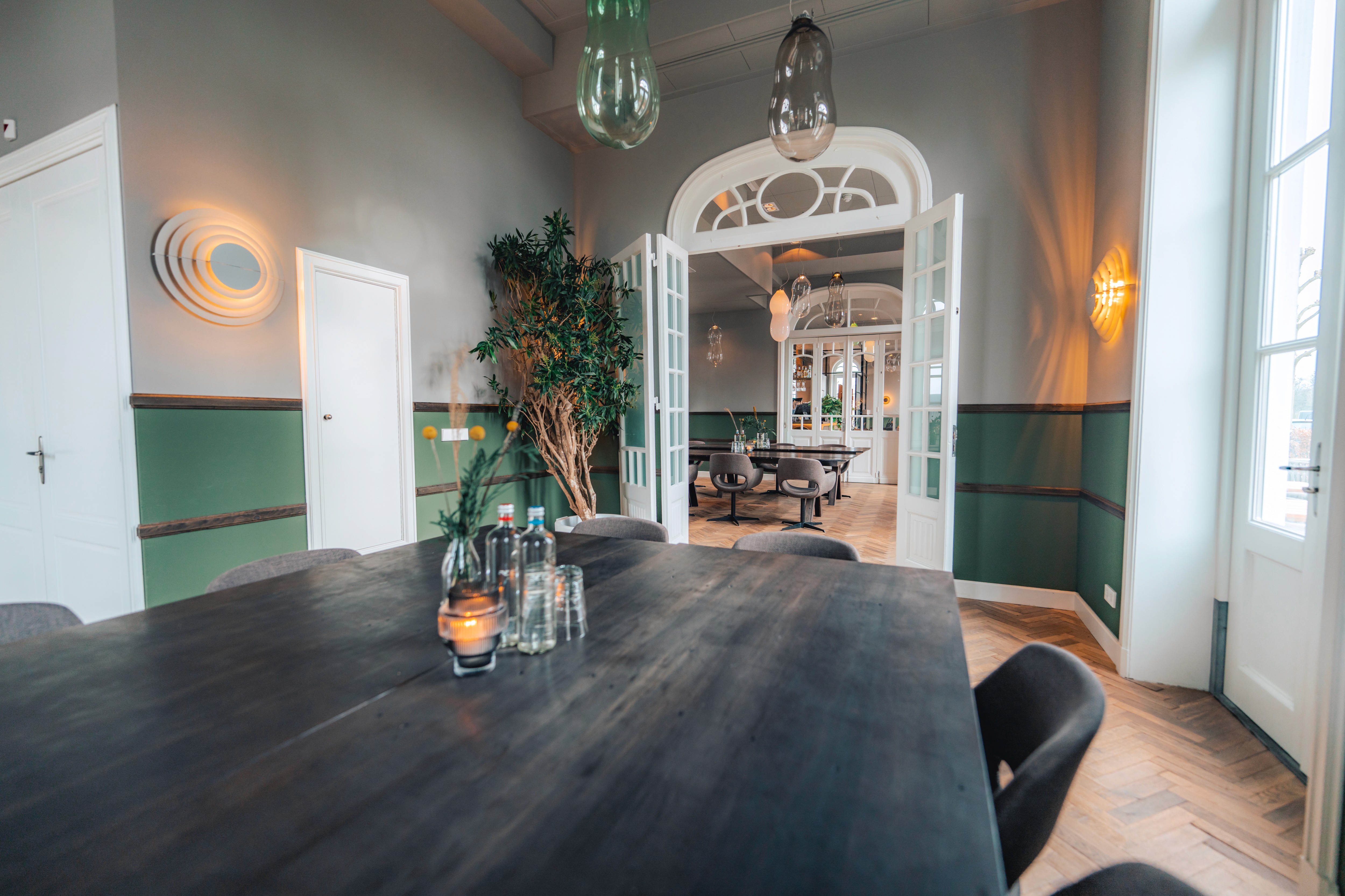 mountains with a road in between