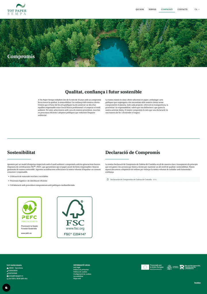 Tot paper - Web deisgn - Compromiso page