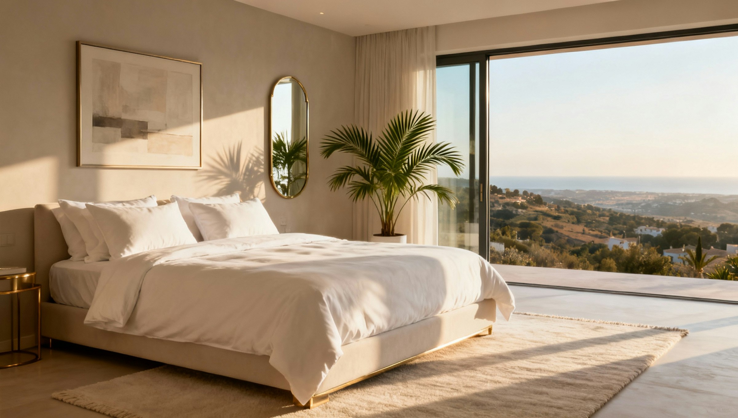 Bedroom with large windows