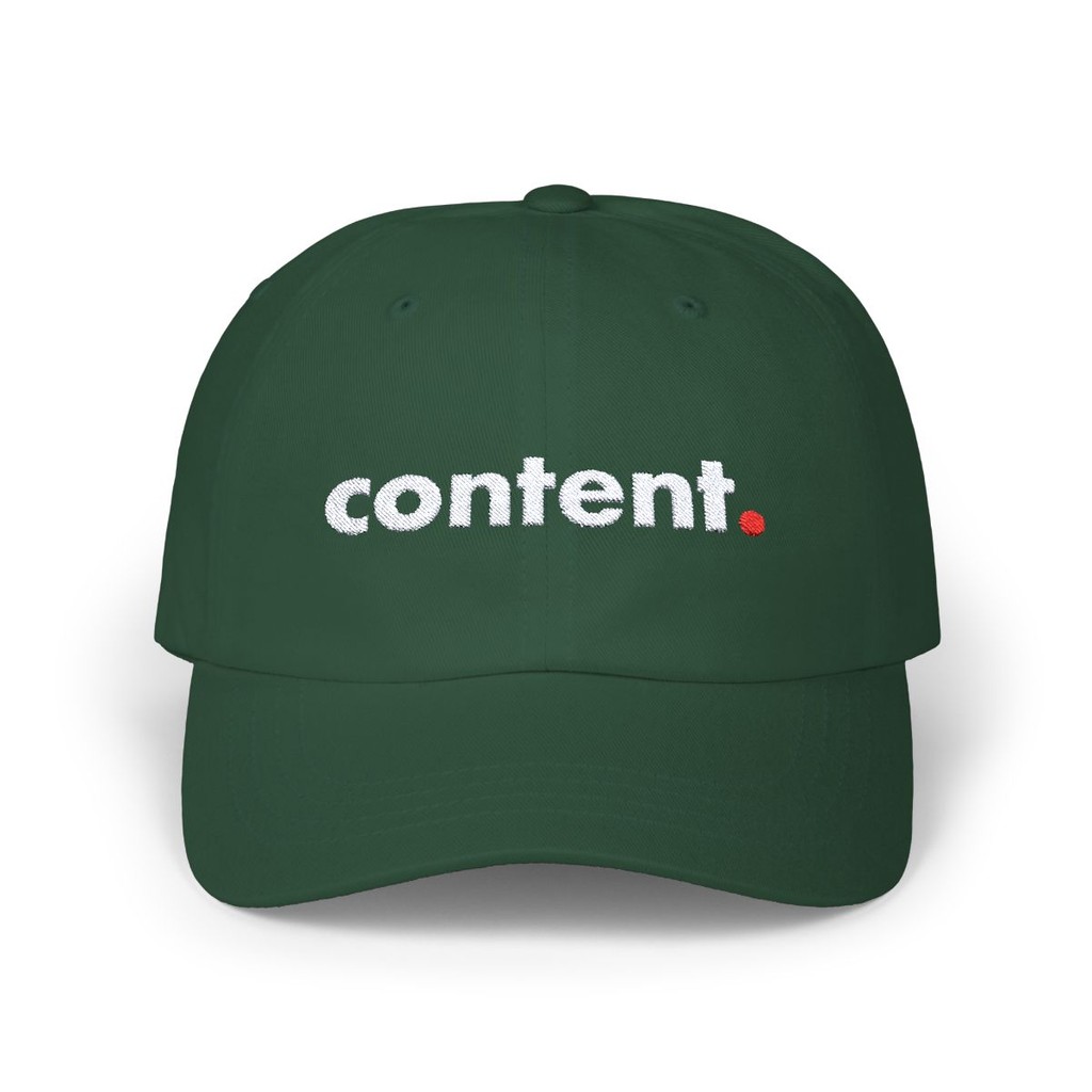 content. green hat