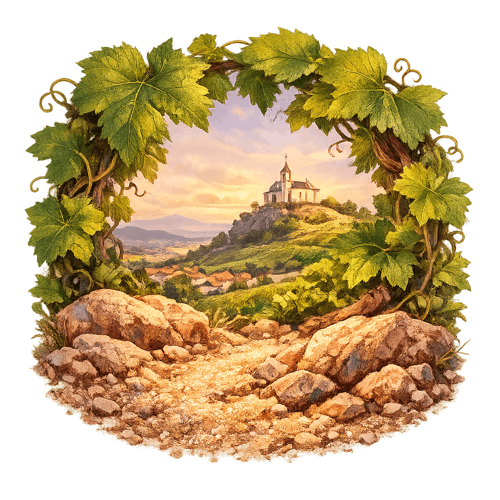 Detailed graphic of the Fleurie wine region.