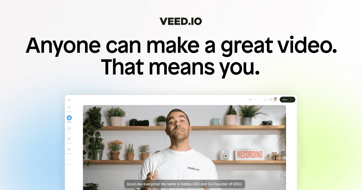 best video editing software: veed.io video editor