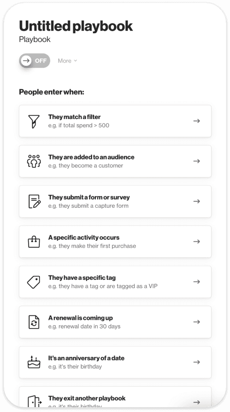 Lead nurturing playbooks