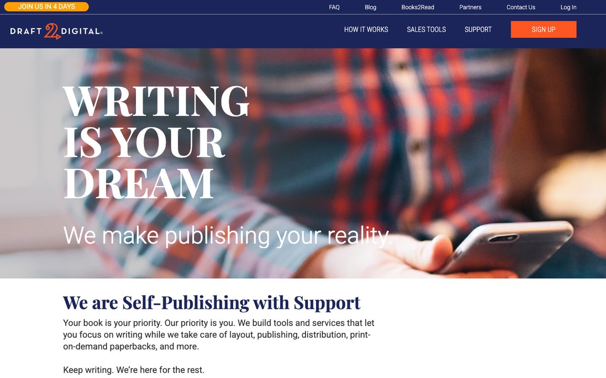 The Draft2Digital home page