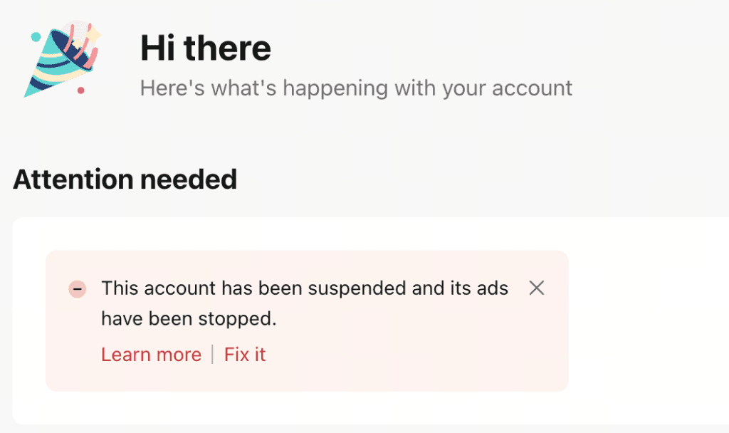 Ad TikTok Account Suspension