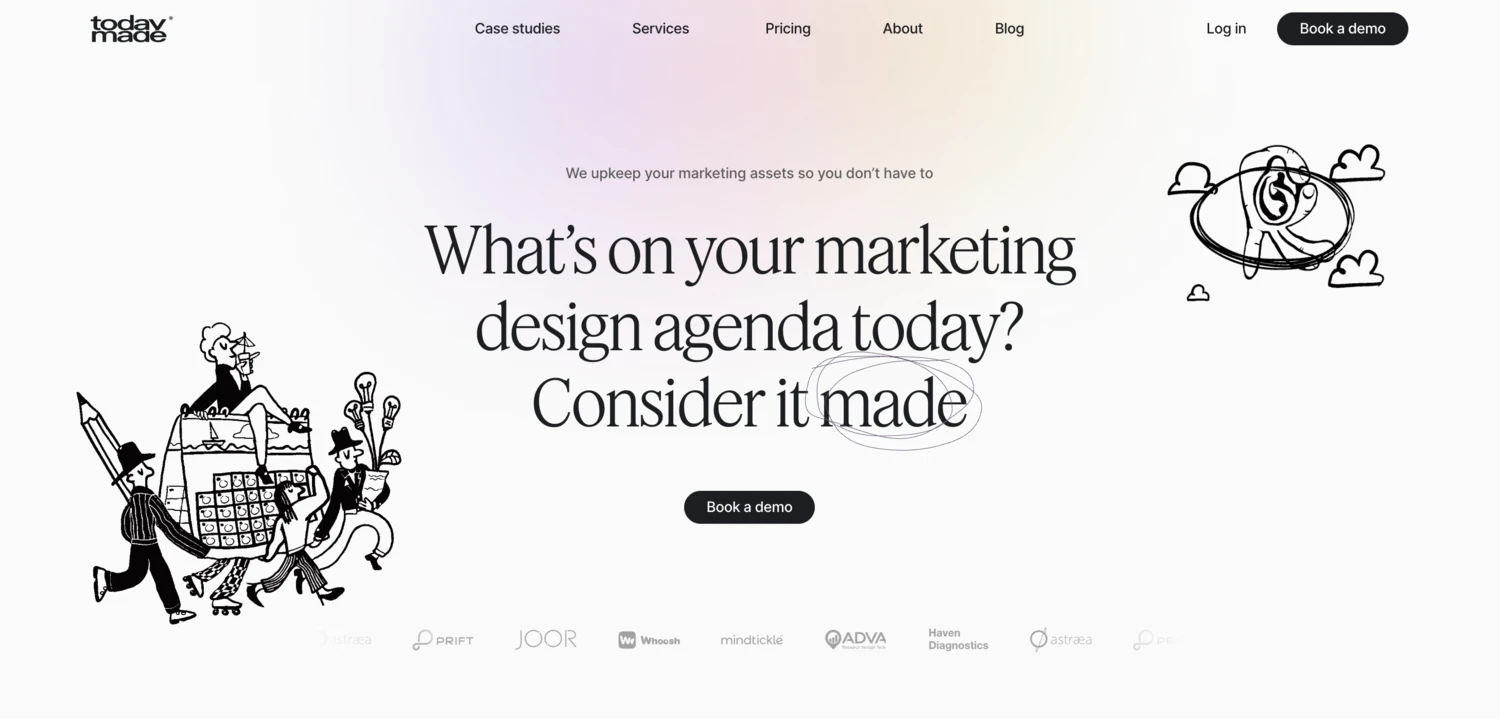 Screenshot of TodayMade platform