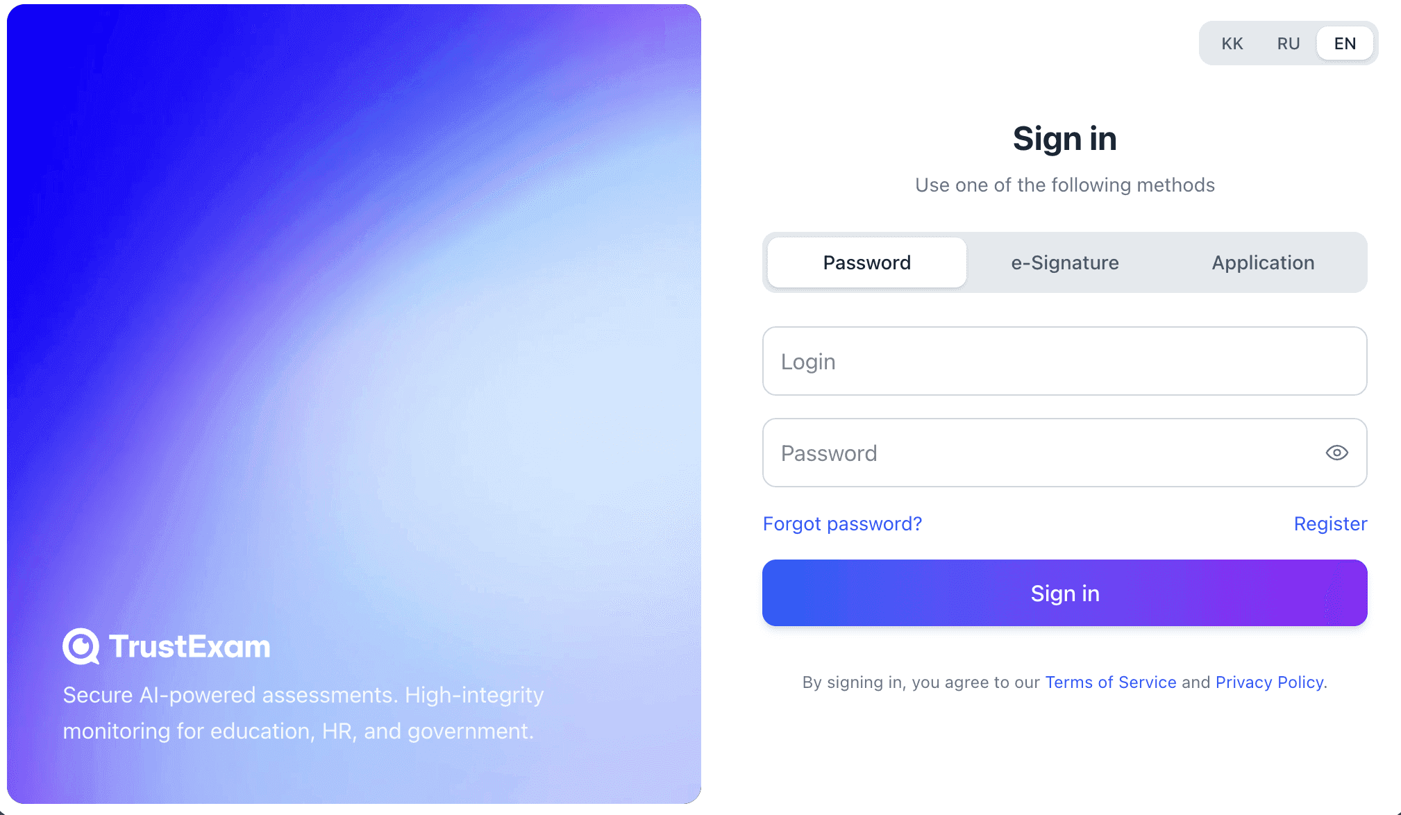 Logging into the System — screenshot 1