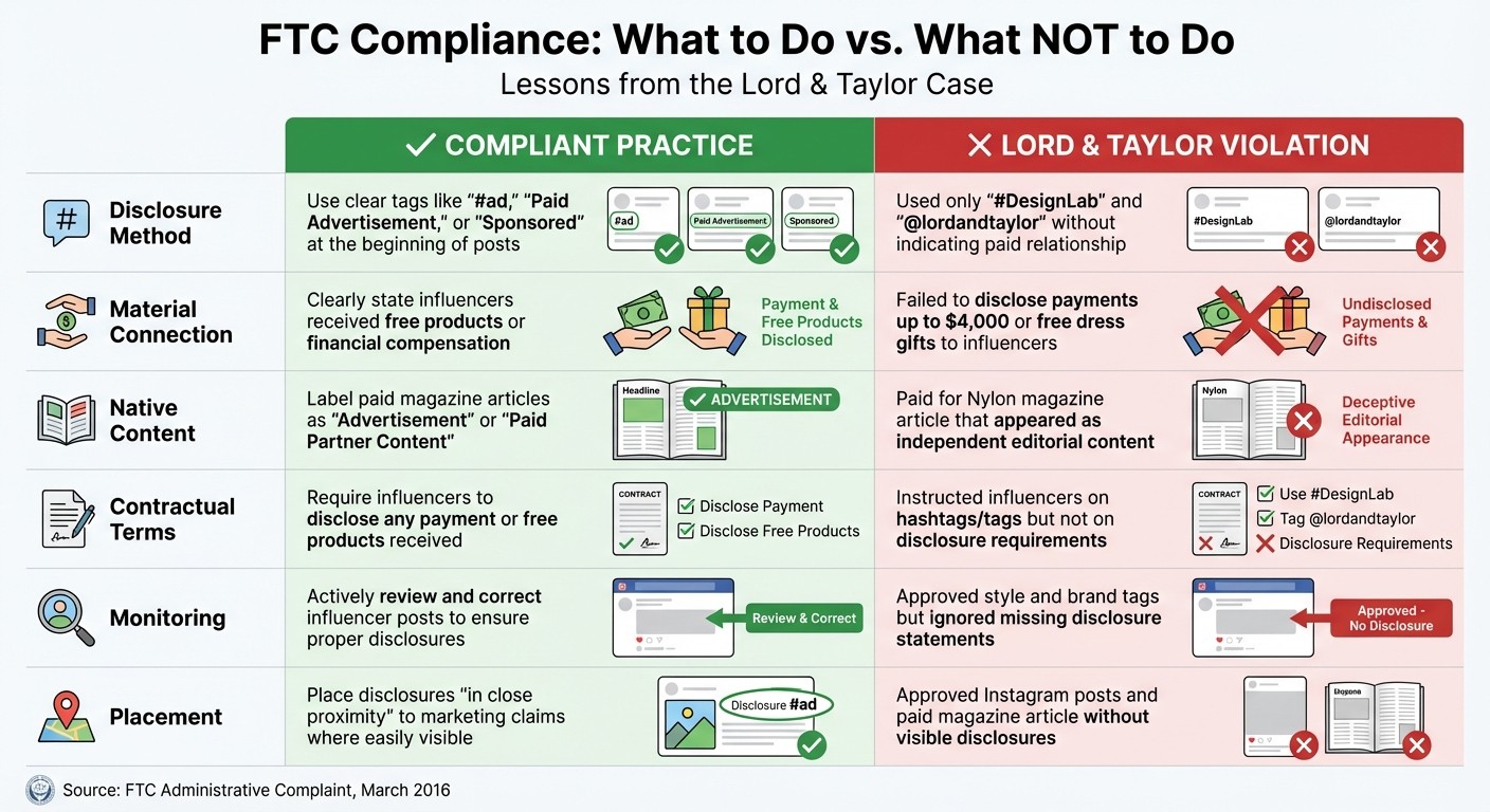 FTC Compliant vs Non-Compliant Influencer Marketing Practices