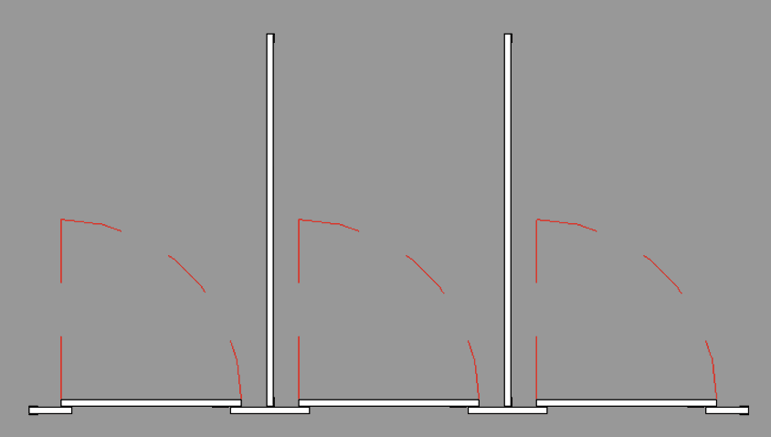 Stall clearance zones in 2D plan view.