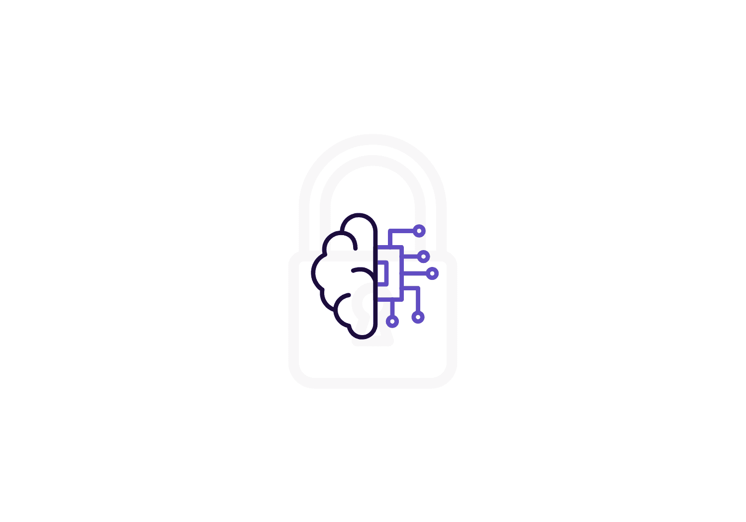 Veronix secure AI graphic showing a digital brain circuit locked inside a padlock. Illustrates the concept of air-gapped, on-premise Llama 4 architecture for finance and healthcare data privacy.
