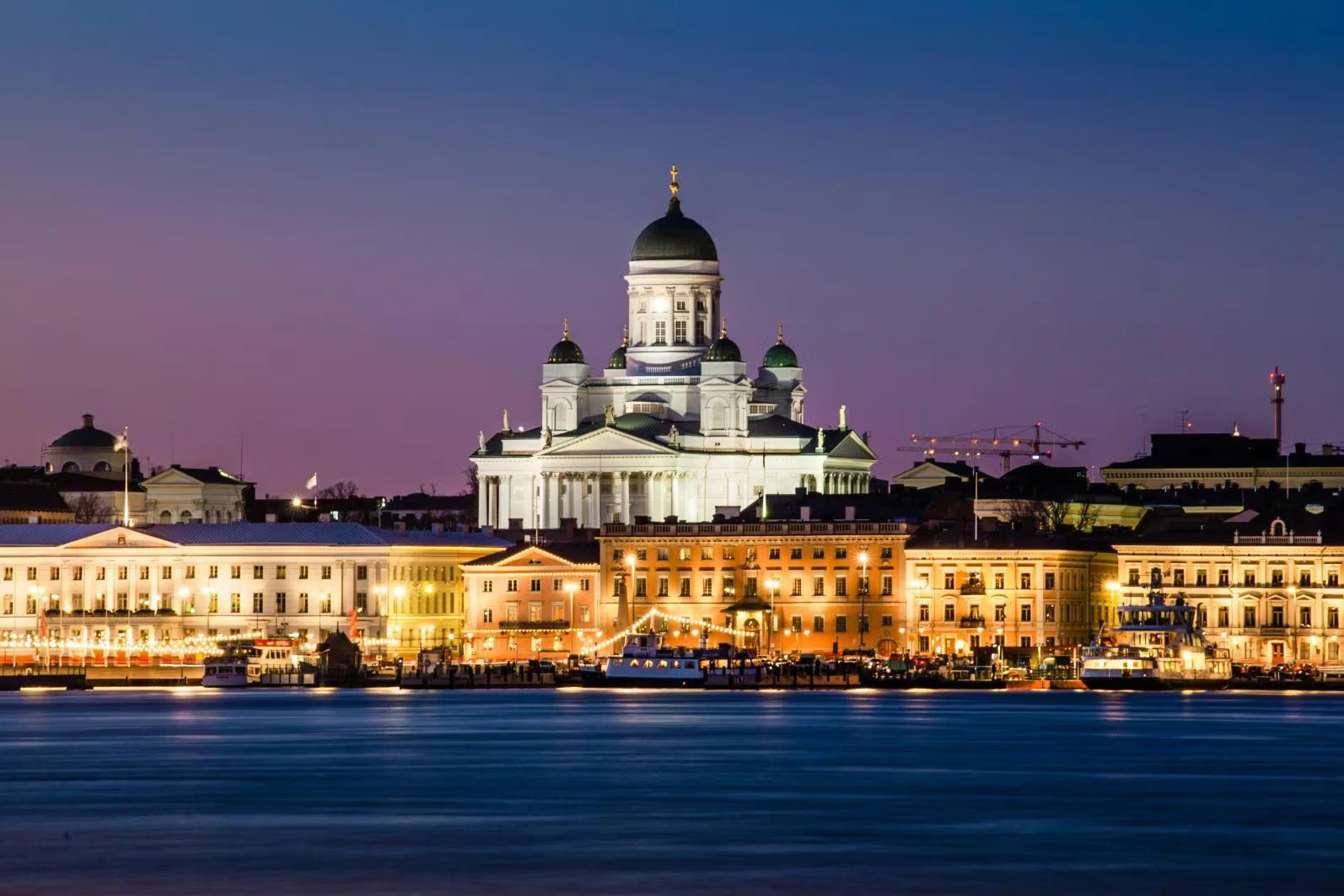 Helsinki waterfront at twilight