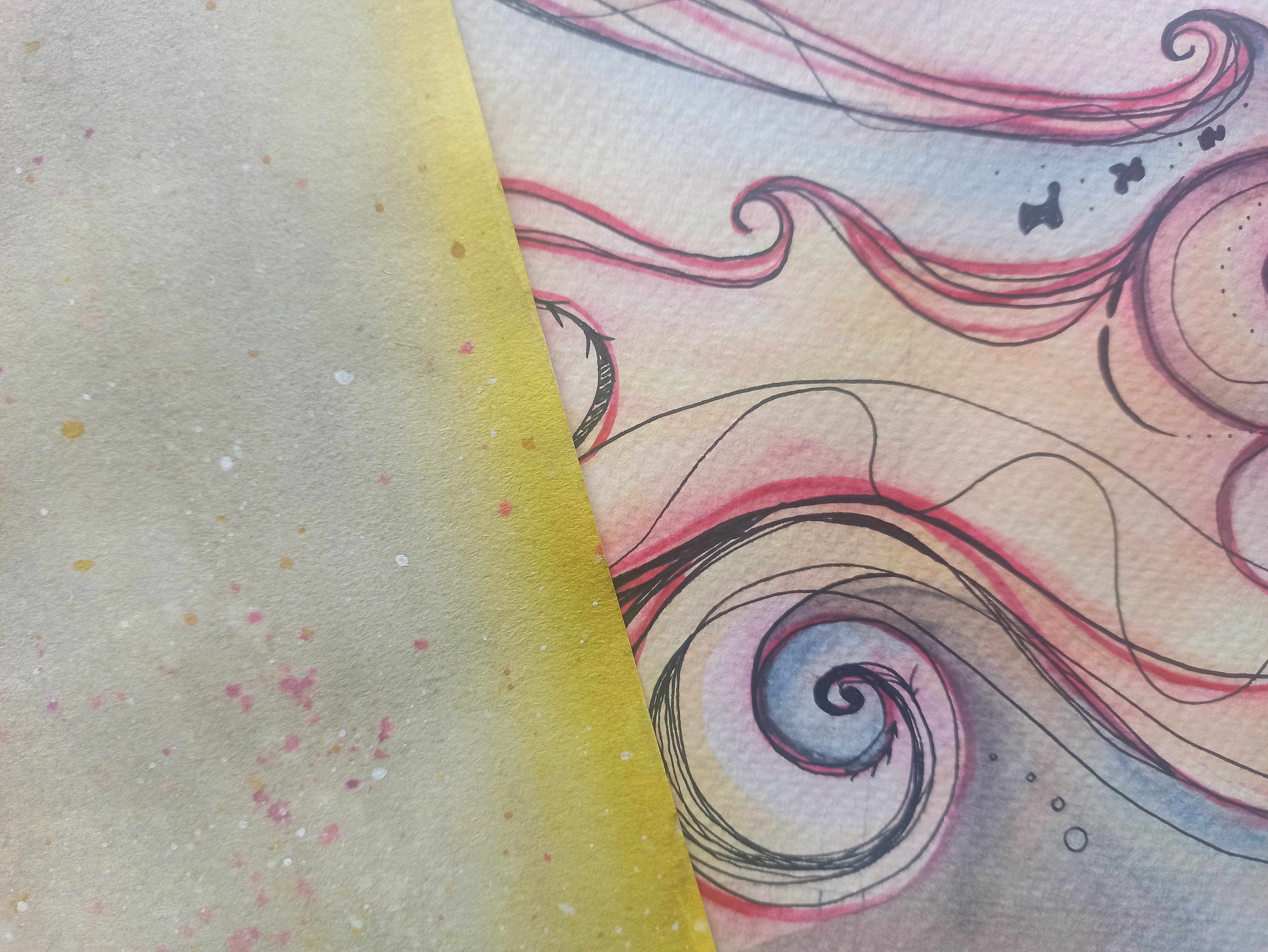Close up of Watercolour artwork