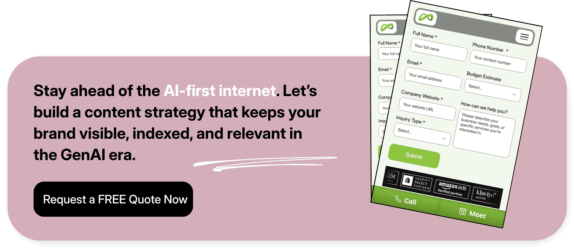 Request a free quote for AI search and content strategy services.