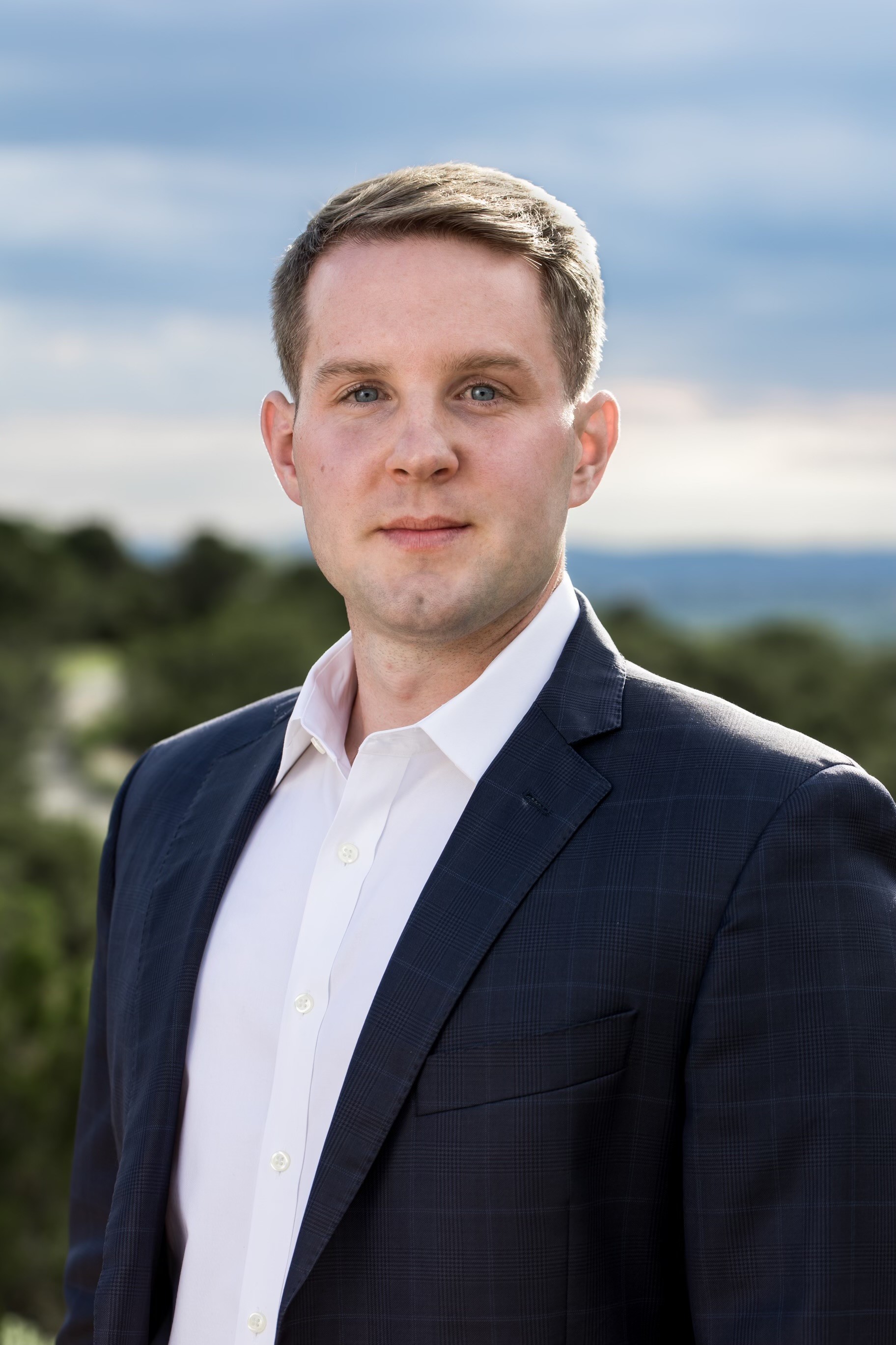 Man smiling in an office