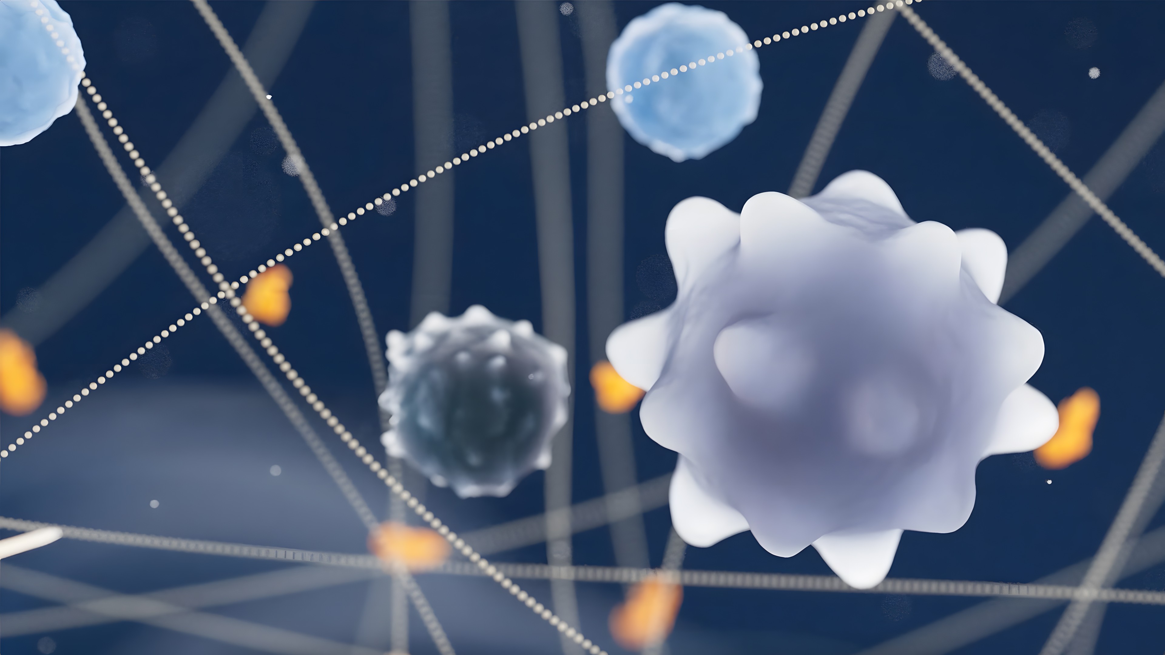 Schematic 3D visualization of Tregs and M2 macrophages in the tumor microenvironment