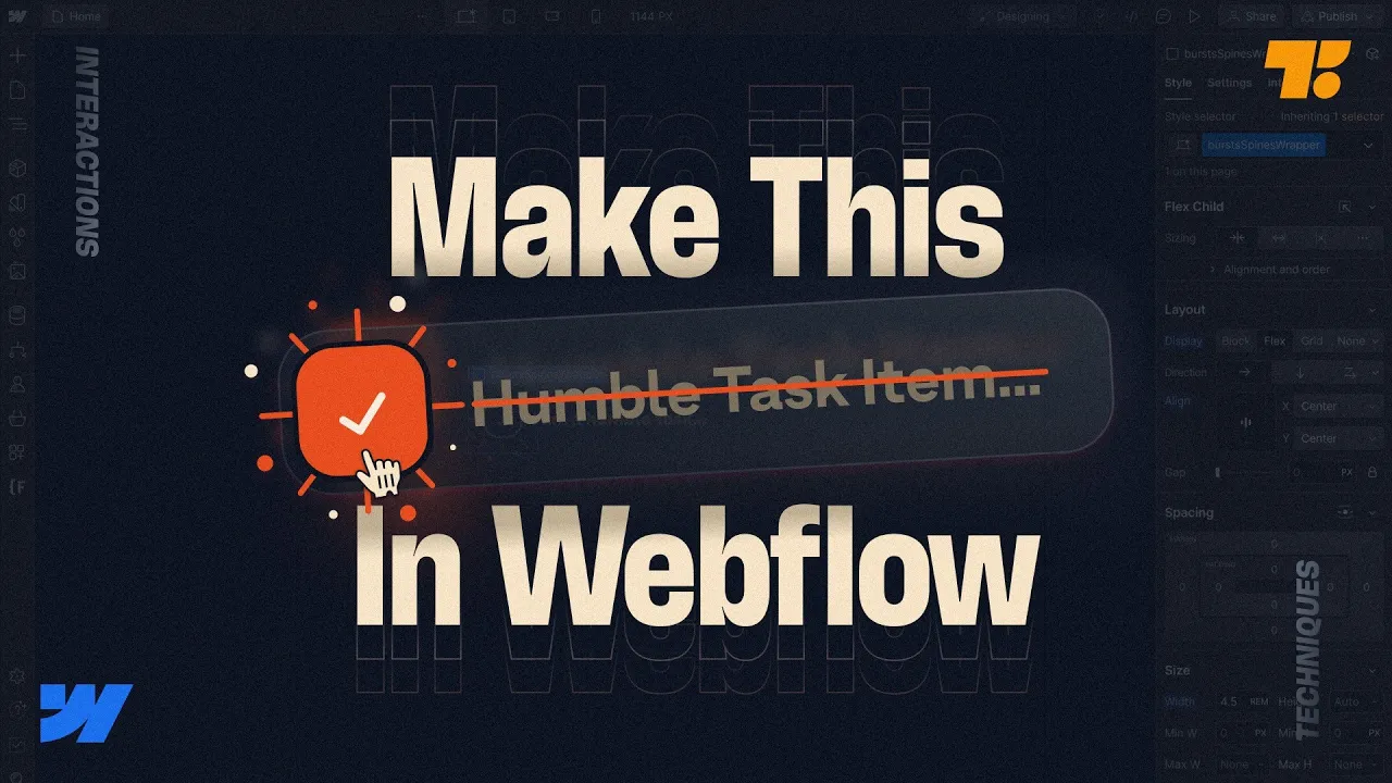 Text on a dark background reads: "Make This in Webflow" with a logo in the bottom left corner.