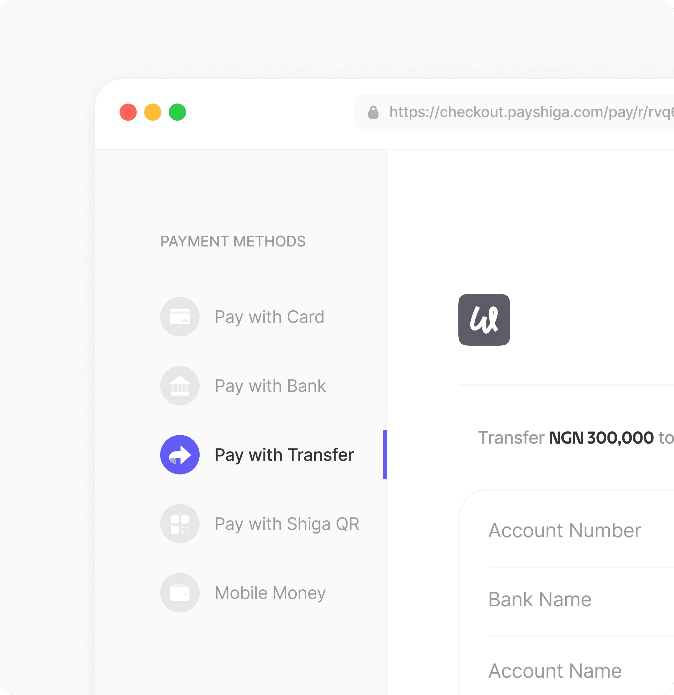 An SDK page for payment collection