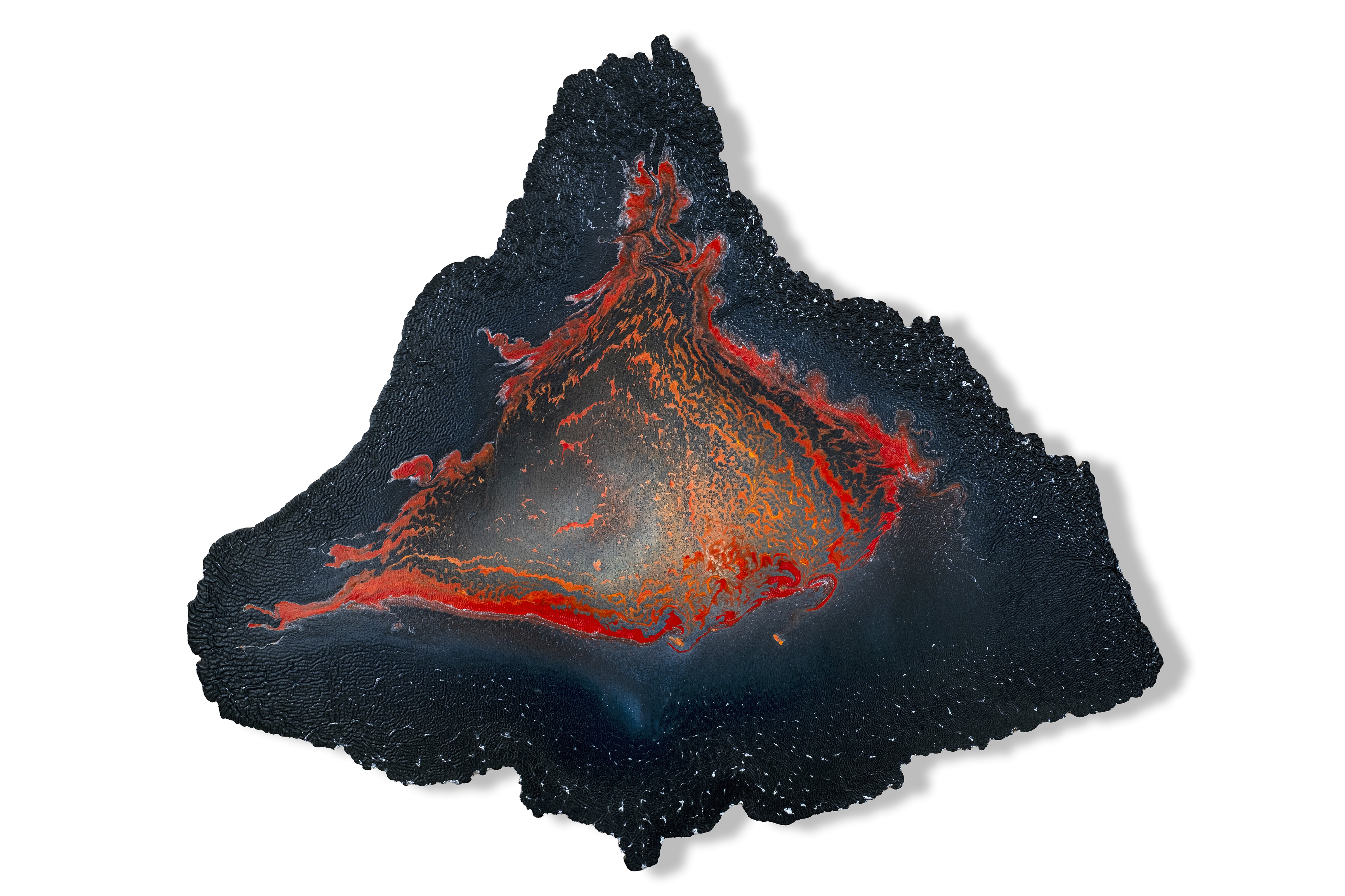 herd of sheep on road painting
