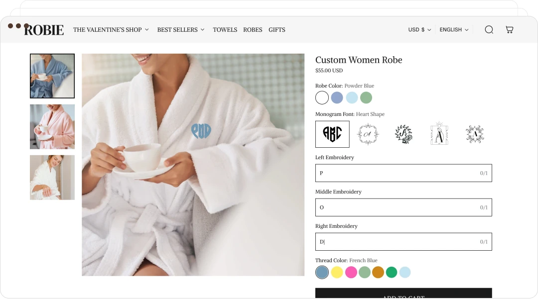 Home & Deco example page