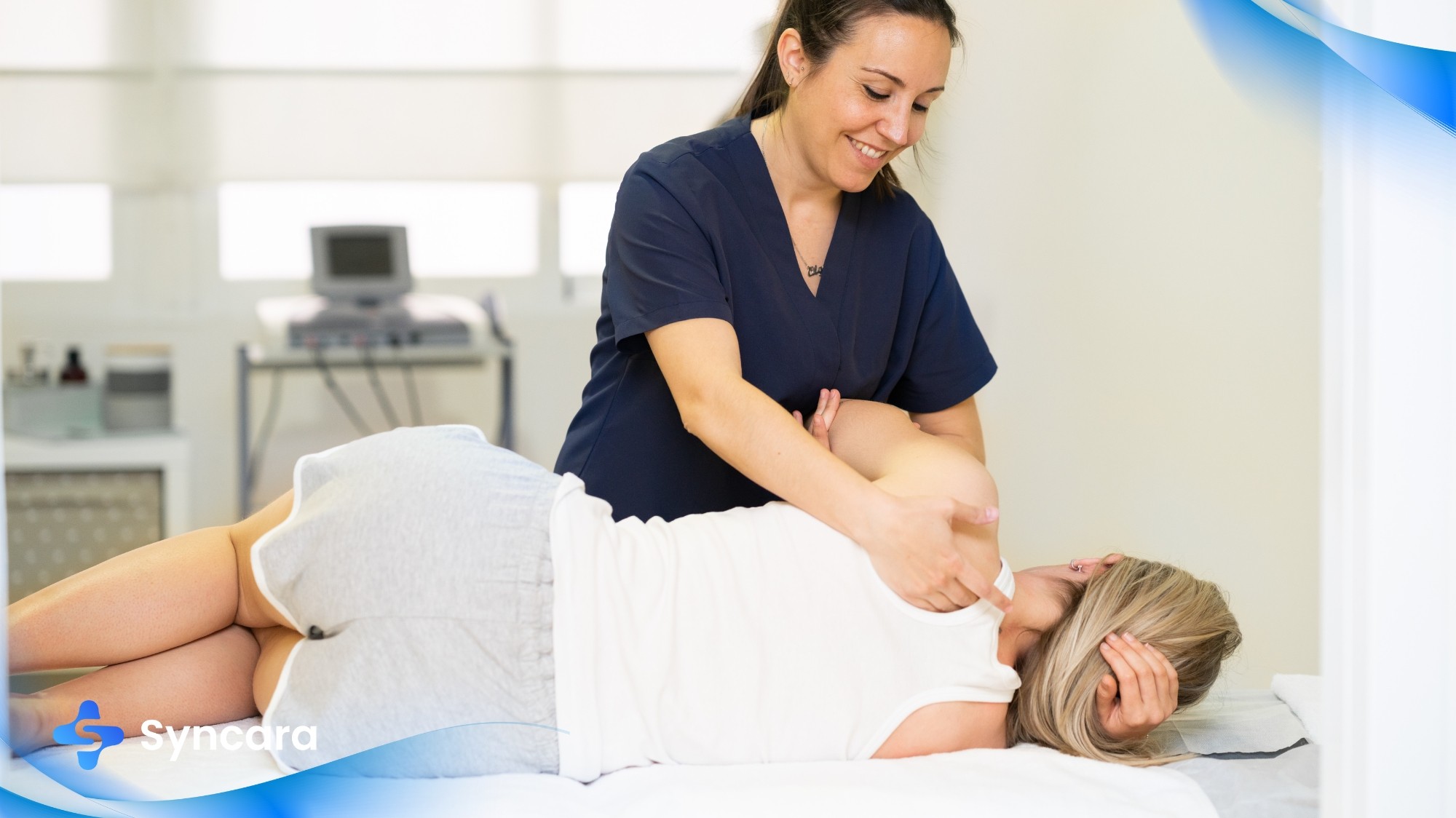 Chiropractor in London performing spinal adjustment on a patient.