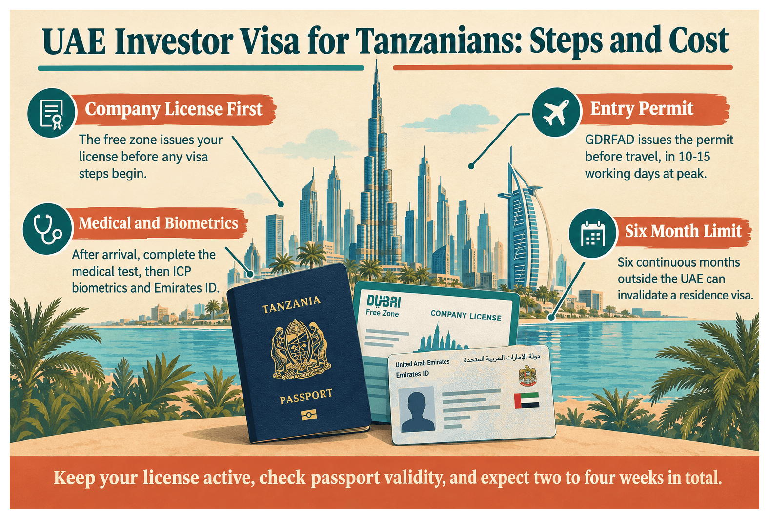 Infographic: UAE Investor Visa for Tanzanian Nationals: Cost and Steps