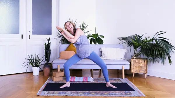 Pregnant woman in a hip-opening seated yoga pose – Day 5 prenatal yoga for pelvic floor and hip tension relief to prepare the body for childbirth