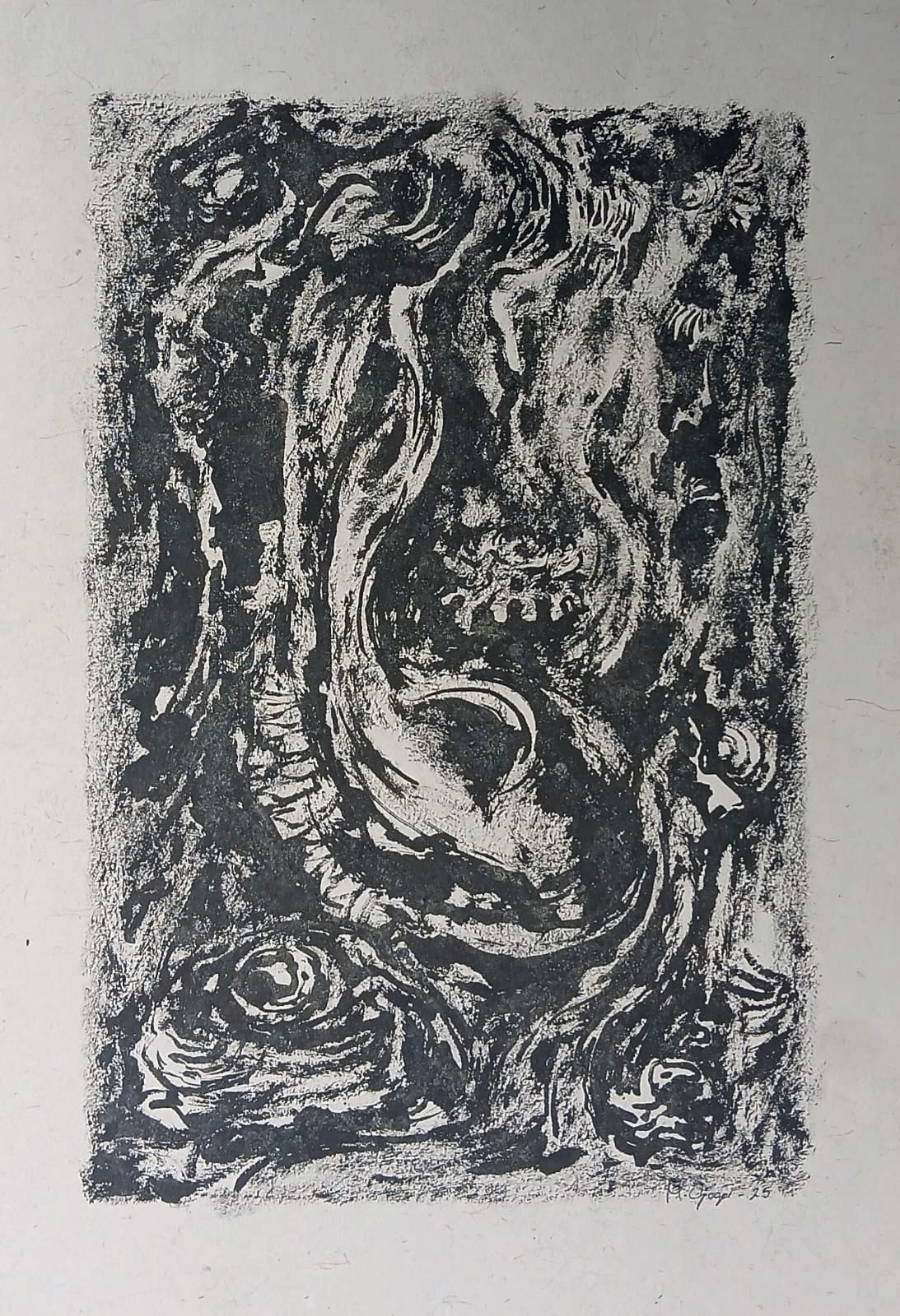 herd of sheep on road painting