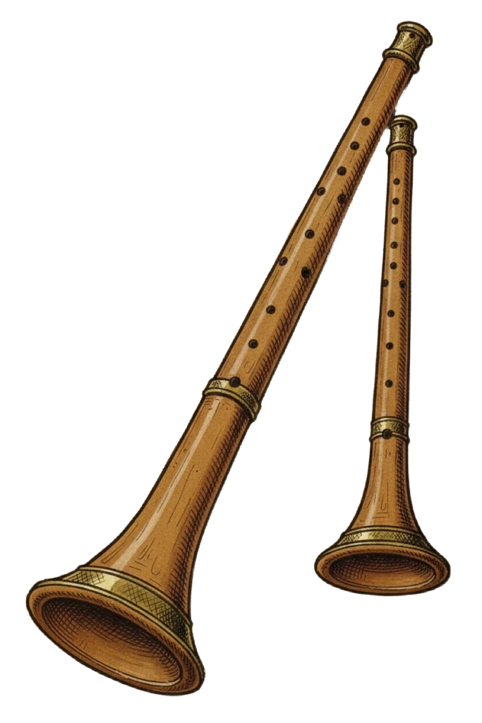 un dessin d'instruments à anche