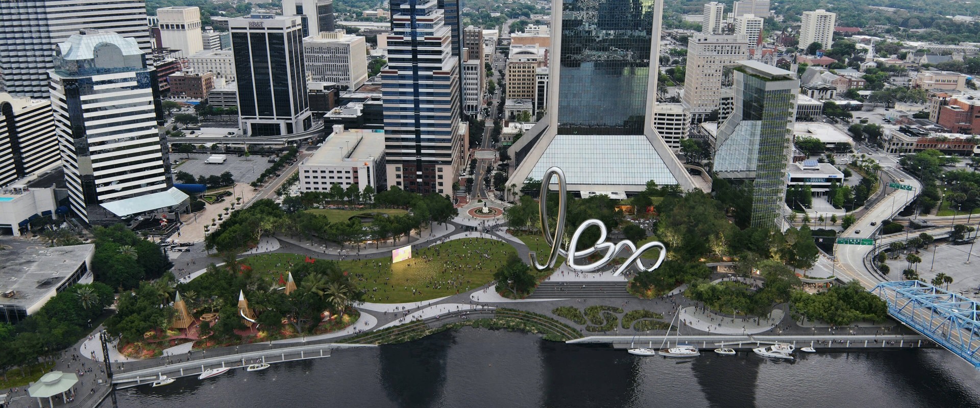 public park aerial view