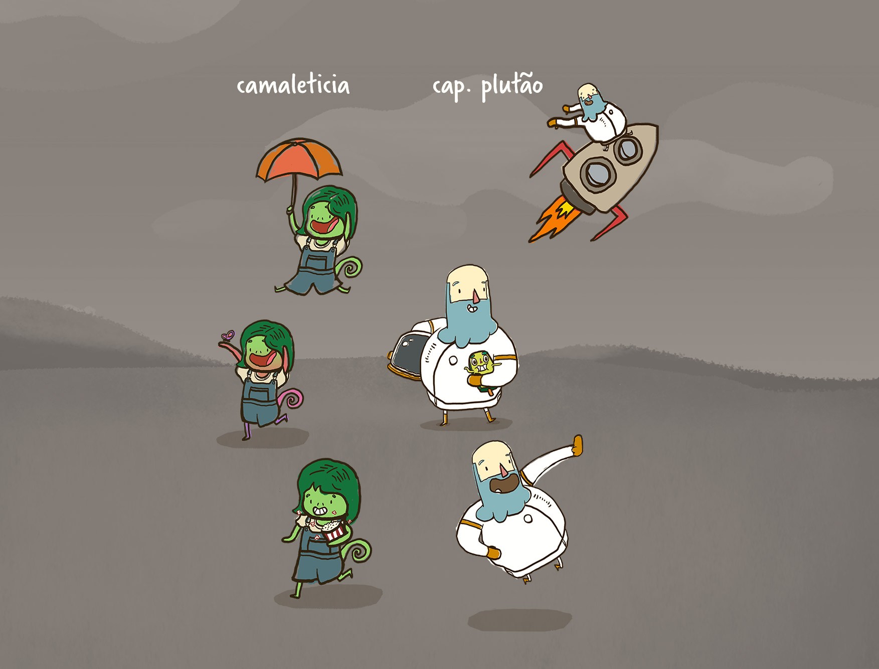 Personagens infantis ilustração conceito