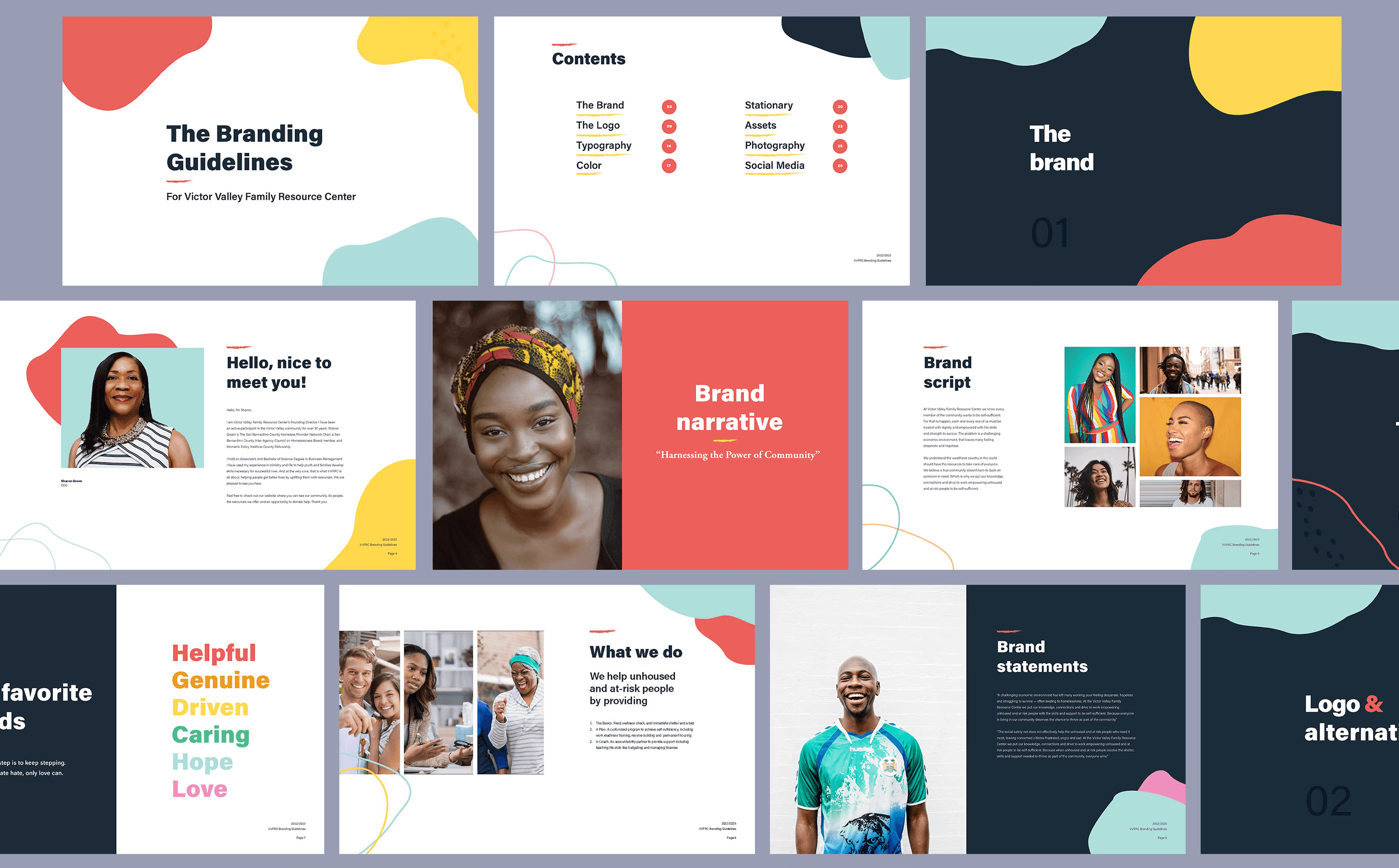 VVFRC non-profit brand guidelines and visual identity design by Olivia Ross