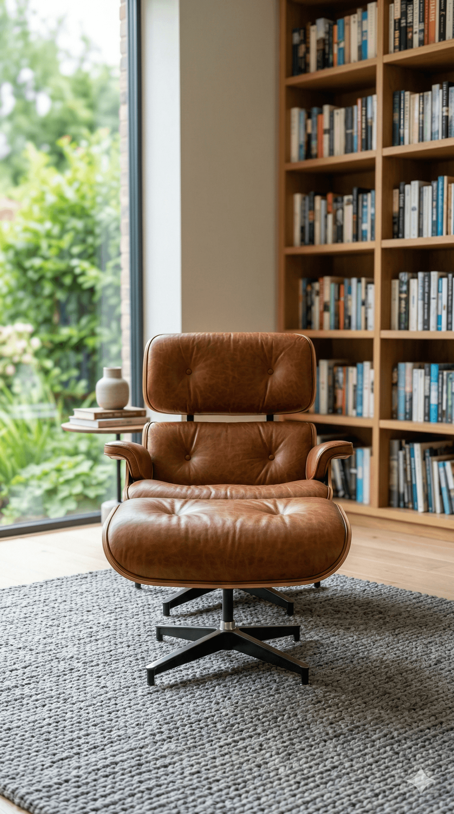 Hand holding a vase in their living room
