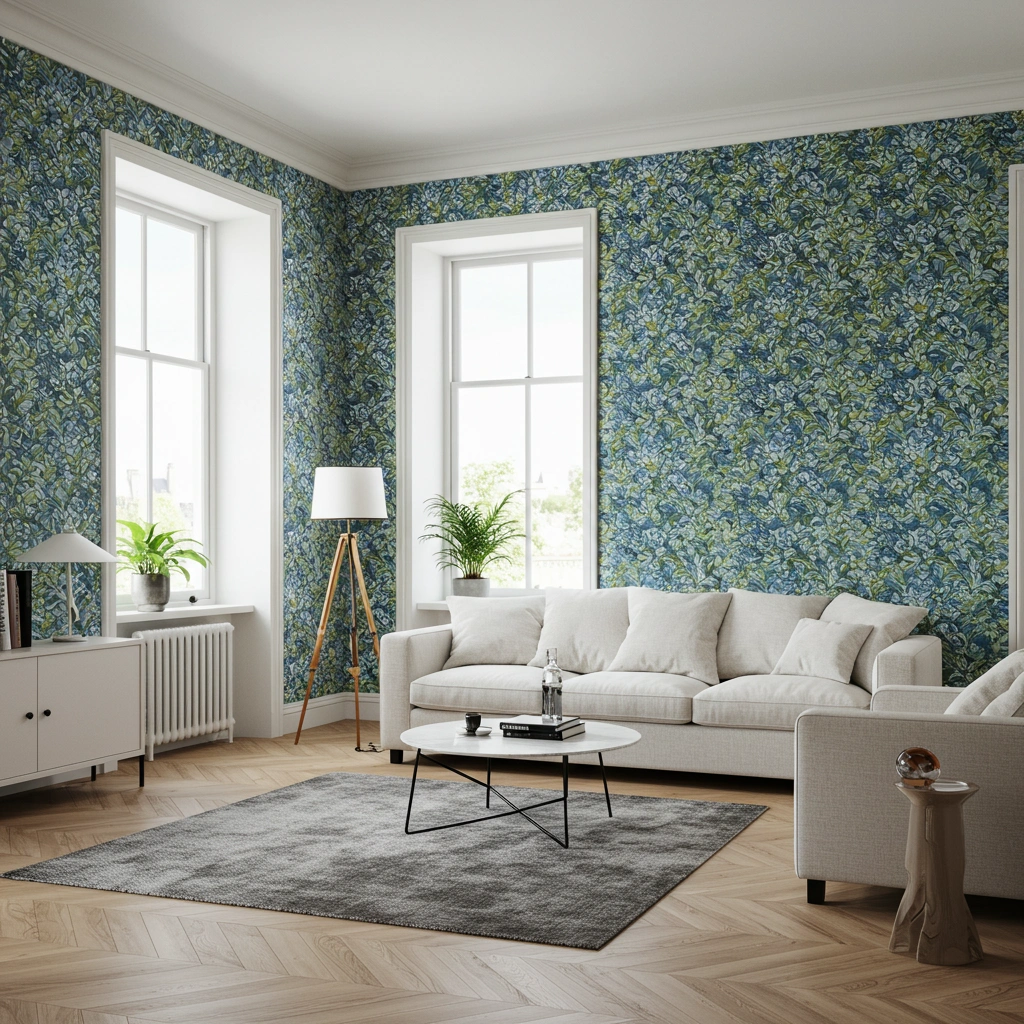 featuring a stunning floral wallpaper