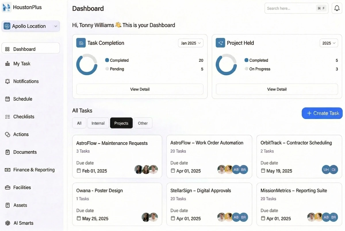 HoustonPlus Dashboard