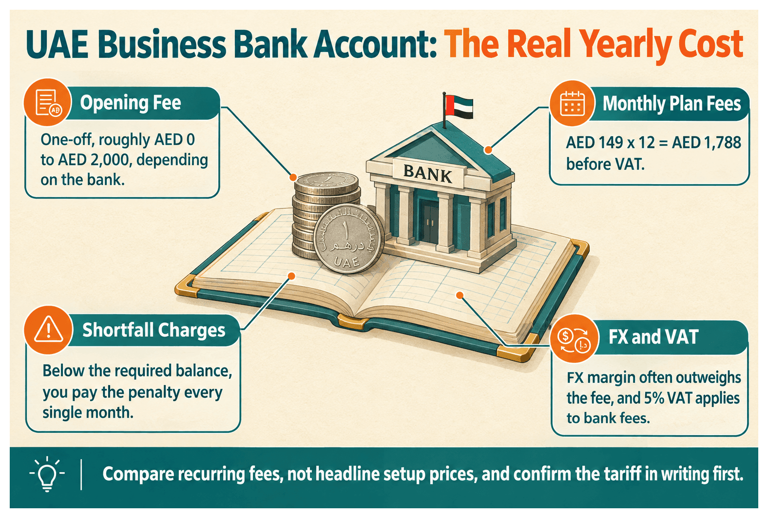 Infographic: What a UAE Business Bank Account Costs Per Year