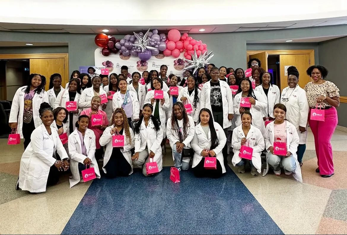 Students from The Science of Beauty STEM program, founded by Sakeya Donaldson
